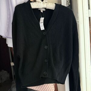 J. Crew Classic Black Cardigan Sweater
